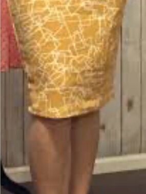 LuLaRoe Yellow Geometric Pencil Skirt